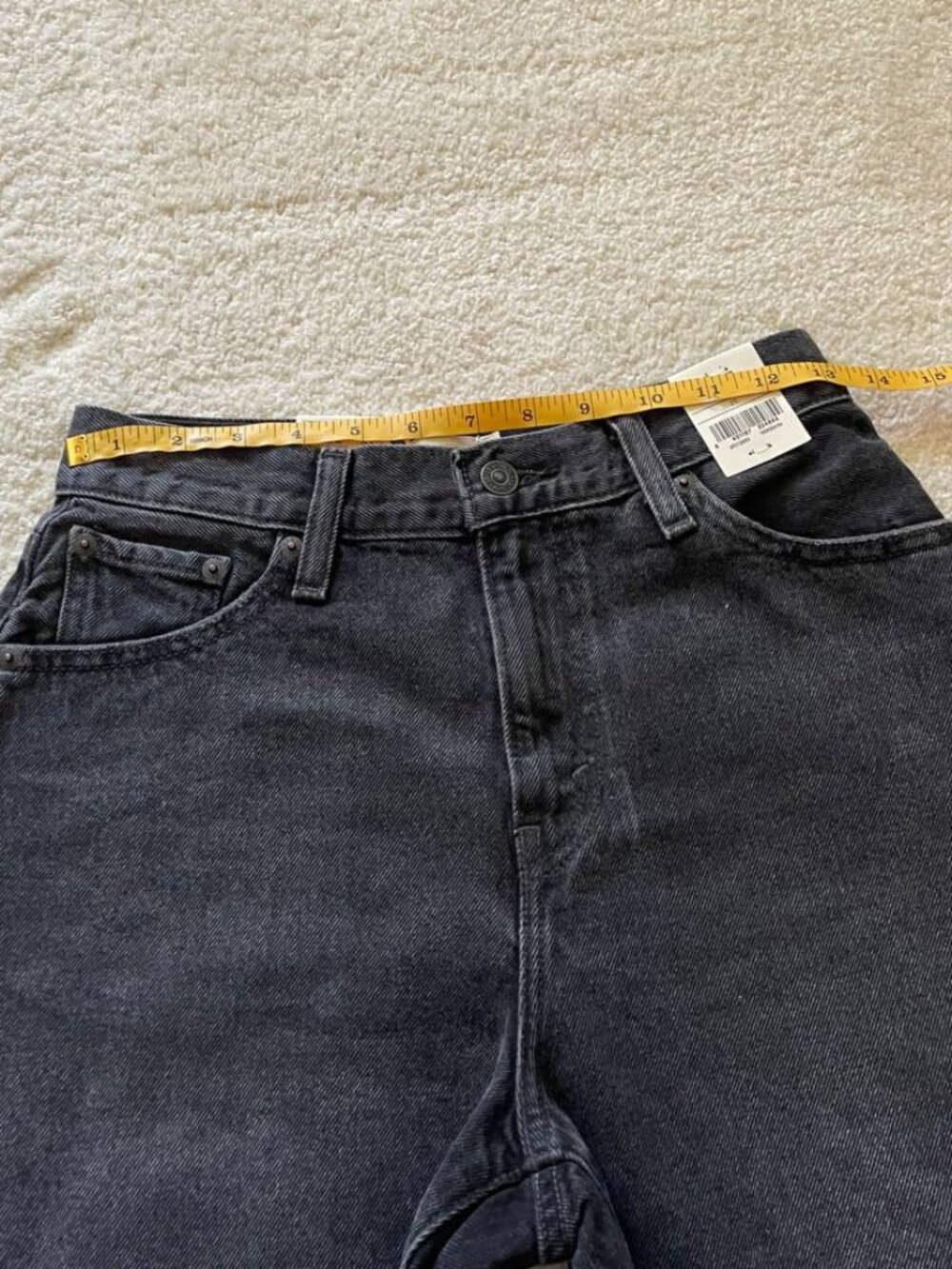 NWT Premium Levi's High Rise Baggy Shorts Black Wash Size 25 - Picture 7 of 11